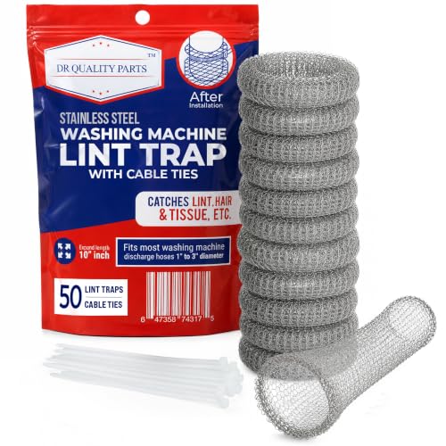 Washing Machine Lint Trap Stainless Steel 50 (50 Traps & Clamps)