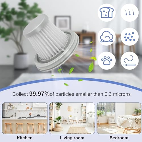 6 pack Washable Hepa with 2 pack Stainless Steel Pre