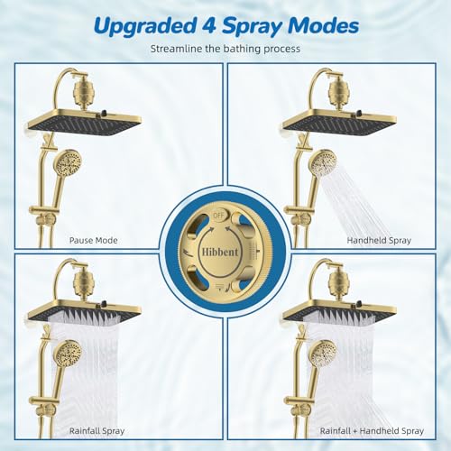 5 spray Dual Filtered Rainfall Shower Head with 10 Spray Handheld