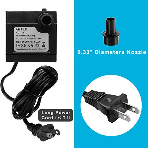 3W 50GPH Mini Submersible Water Pump