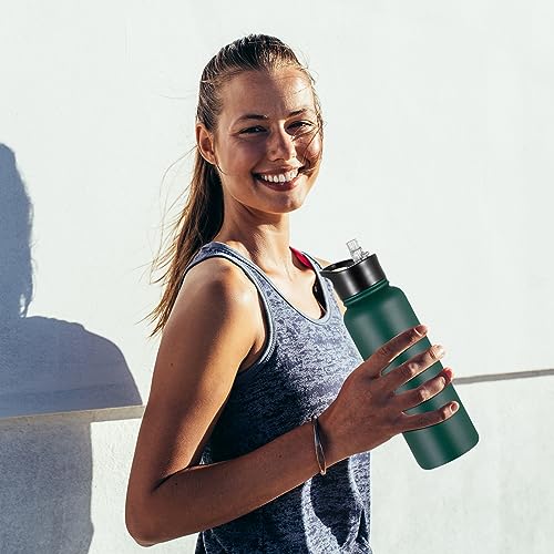 40 oz Insulated Water Bottle with Straw