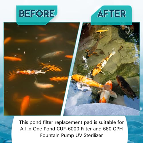 2 Pcs Replacement Pond Filter Pad Sponge Filter Media Pad for All in One Pond CUF