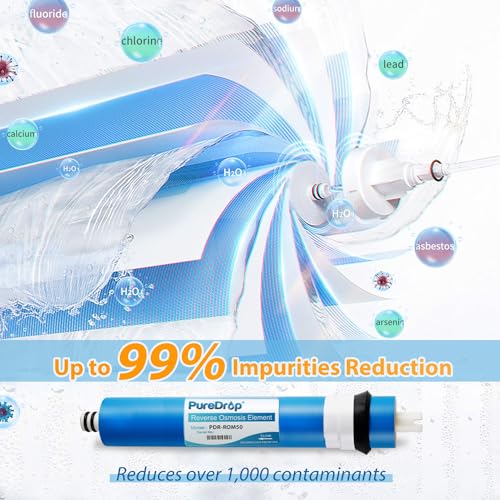 PDR-F5-50 Replacement Water Filter Pack for 50 GPD Reverse Osmosis System, 5 Piece (50 Count)