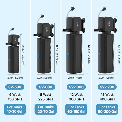 Fish Tank Filter with Timer & Filter Sponge