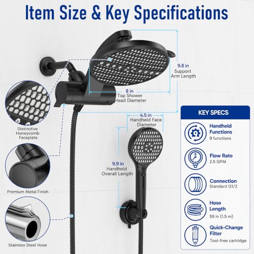 Filtered Shower Head with Handheld
