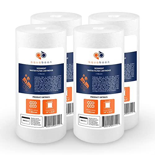 Whole House 1 Micron Water Filter 10 x 4.5 Against Sediment Water Filter Cartridge Replacement Compatible with DGD (4 Count)