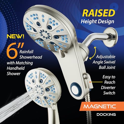 Magneton 48 Mode High Pressure Rain & Handheld Shower Head Combo
