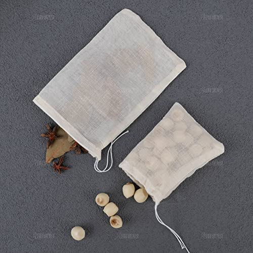 30 Pack Reusable Drawstring Cotton Soup Bags Spice Bag Tea Filter Coffee Brew Herb Muslin Cheesecloth for Straining (30 Count)