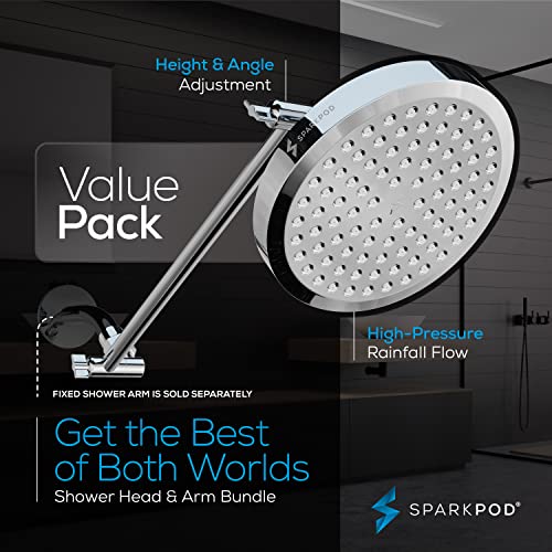 6" Round Rain Shower Head with 16" Shower Arm