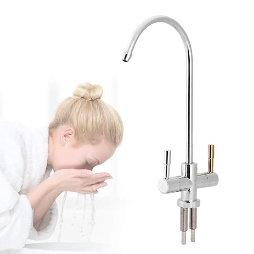 Double Holes Sink Faucet Tap Drinking Water Filter 2-Handle Kitchen Sink Faucet Chrome Reverse Osmosis