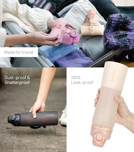 Collapsible Water Bottles with Straw for Travel (2 Count)