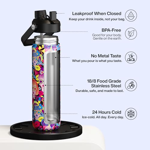 Insulated Water Bottle with Straw Stainless Steel Water Bottle