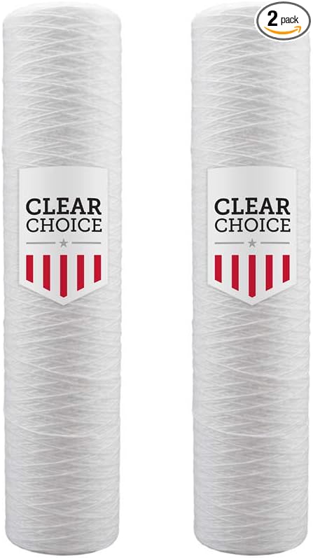 Clear Choice Sediment Filter Cartridge 20in X 4.50in Replacement for Pentek 355213-45 WP1BB97P, 2-Pk - AquaVibe