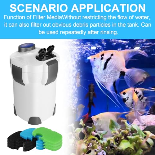 9 piece Aquarium Filter Pads Replacement bio Sponge Compatible with SUNSUN HW (9 Count)