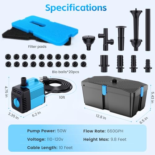 Pond Filter with Fountain Pump Kits