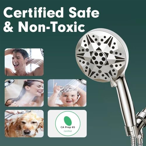 Filtered Brushed Nickel High Pressure Handheld Shower Head