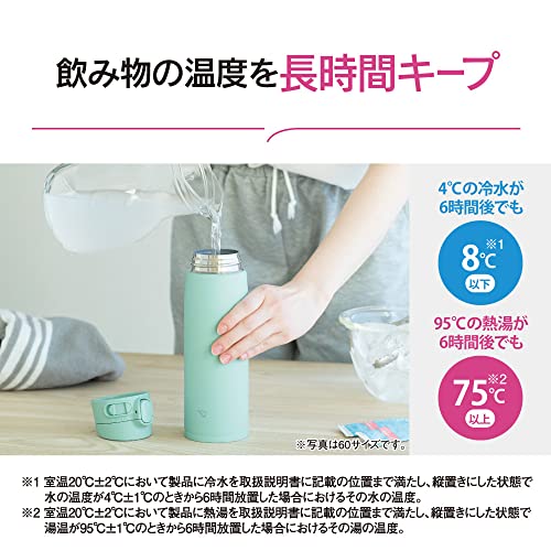 SM-VA72-AM Water Bottle, One-Touch Stainless Steel Mug, Seamless, 24.3 fl oz (720 ml), Mint Blue