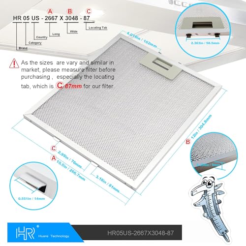 W10169961A Range Hood Filter Fits Whirlpool 2 Pack (2 Count)