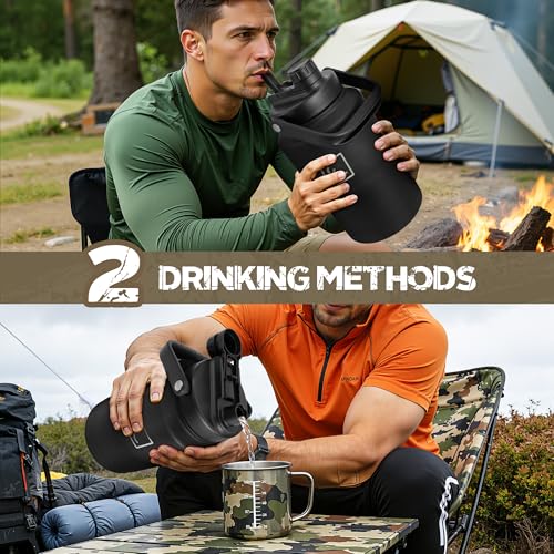 128oz 1 Gallon Tactical Water Bottle with MOLLE Bottle Pouch