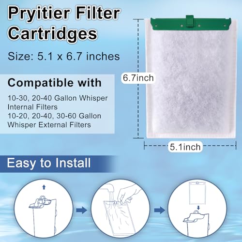 6 Pack Aquarium Filter Cartridge for Whisper Bio (6 Count)
