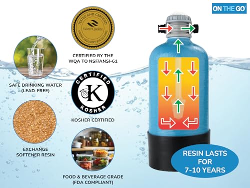 OTG4-DBLSOFT-Portable 16,000 Grain RV Water Softener (NOT made in China, assembled by U.S. Workers in Indiana) (368 Ounce)