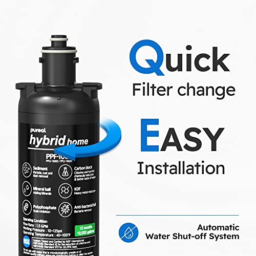 PPU 1000D Under Sink Water Filter System with Faucet