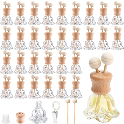 30 Pack Car Air Freshener Diffuser Bottles with Vent Clip (30 Count)