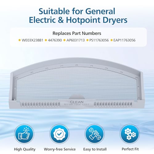 WE03X23881 Dryer Lint Filter Screen Replacement for GE & Hotpoint Dryer