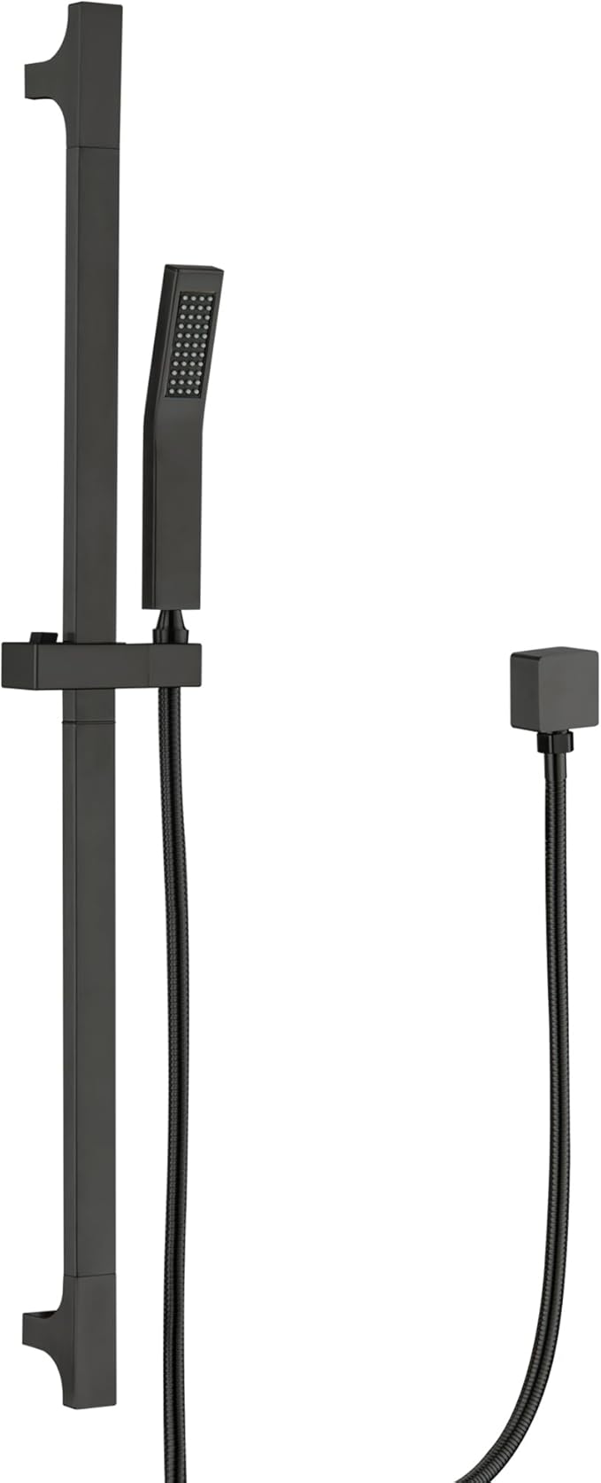 Matte Black Hand Shower with Slide Bar High Pressure Square Shower Head with Handheld Spray 29