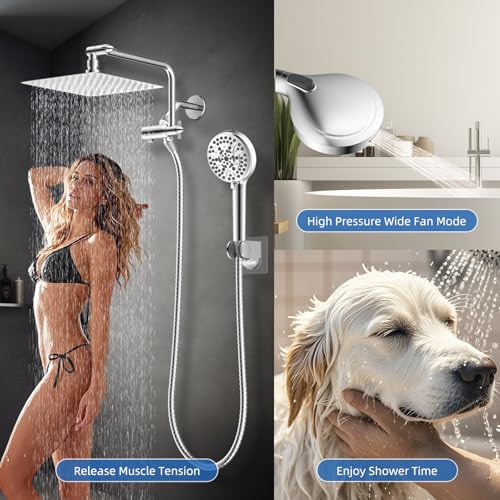 10" Metal Rainfall Shower Head with 10