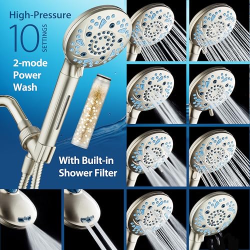 High Pressure 10 Spray Mode Filtered Showerhead