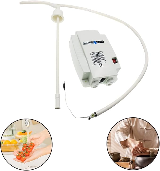 Bottled Drinking Water Pump System Single-Tube Power 25W, Bottled Water Dispensing 2.5L Flow Electric Water Pump for 5 Gallon Bottle Water for Coffee,Refrigerators,Ice Maker,Faucet
