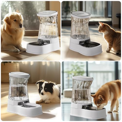 Automatic Dog Water Dispenser Gravity Stainless Steel Water Waterer Feeder