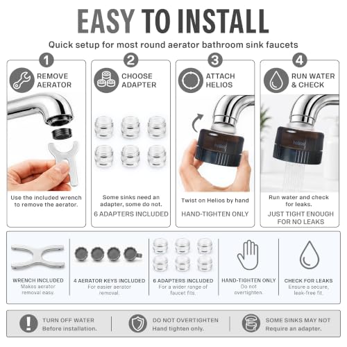 Helios Water Filter for Sink Faucet with Vitamin C Infusion Made in Korea