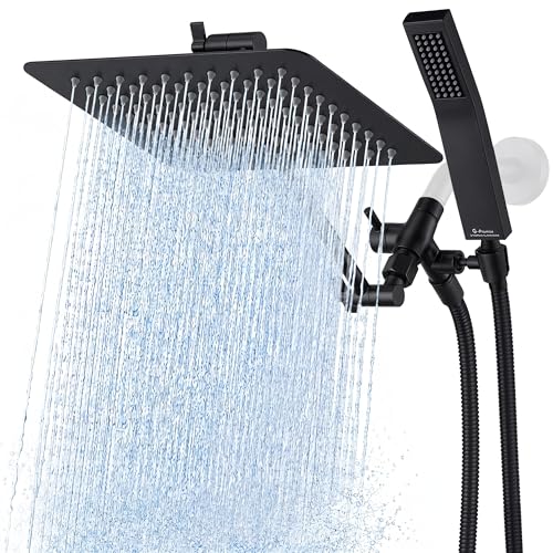 All Metal 10" Dual Square Shower Head Combo