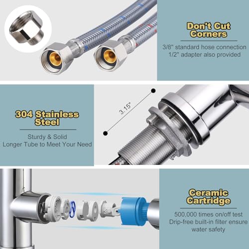 Chrome Kitchen Faucet with Sprayer