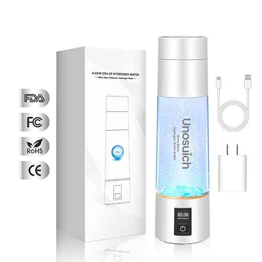 Hydrogen Water Bottle Generator - Up to 5000PPB High Concentration, SPE & PEM Tech for Pure Hydrogen, Portable Rechargeable Ionizer for Travel & Home, Healthy Antioxidant Gift