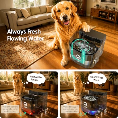 11L 372oz Large Dog Water Fountain