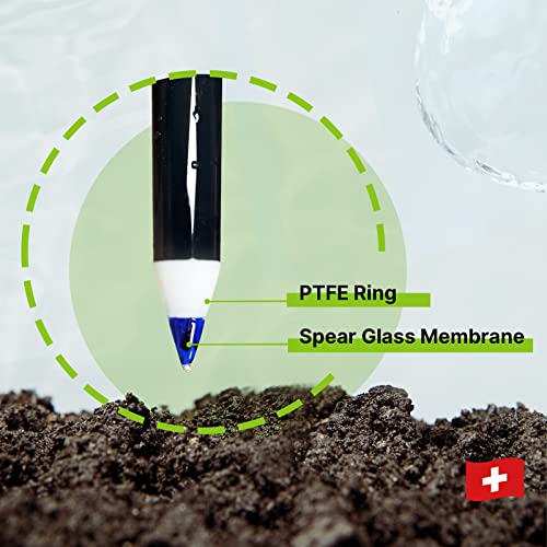 AI102G GroStar Series GS2 Soil pH Pen Tester Kit for Direct Soil Test and Nutrient Solutions Test with Replaceable Swiss Spear pH Probe