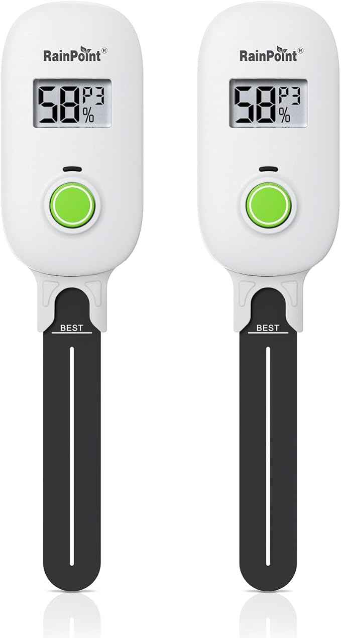 RAINPOINT Smart Digital Wireless Plant Moisture Meter Houseplant Indoor,WiFi Hub Needed,Capacitive Probe,Leave-in Soil Hygrometer Sensor,Real-time Monitor Outdoor Greenhouse Gardening(Two-Pack Set) - AquaVibe