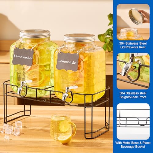 1.5 Gallon Glass Drink Dispensers for Parties