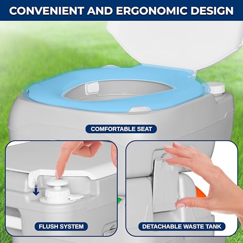 5.8 Gal Portable Camping Toilet For Adults