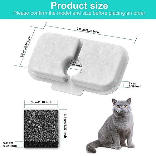 48 Pack Cat Water Fountain Filter Repalcement (48 Count)