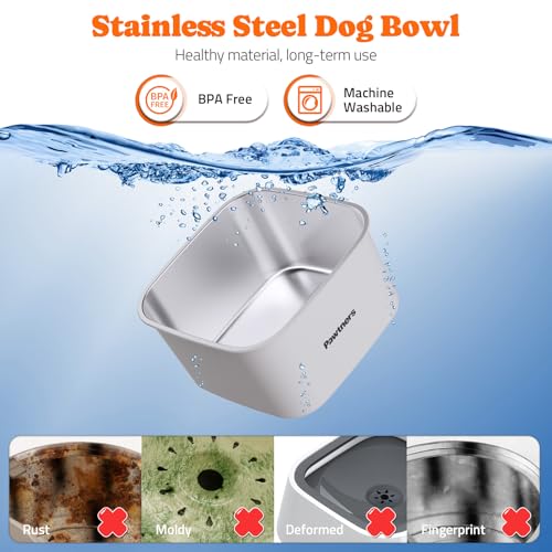 Stainless Steel Dog Water Bowl No Spill