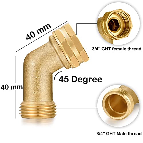 Garden Hose Elbow Connector 45 Degree Solid Brass Pipe Fittings