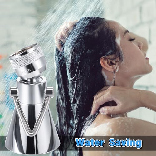 2 Setting Pivoting Single Spray Shower Head with Shut Off Valve