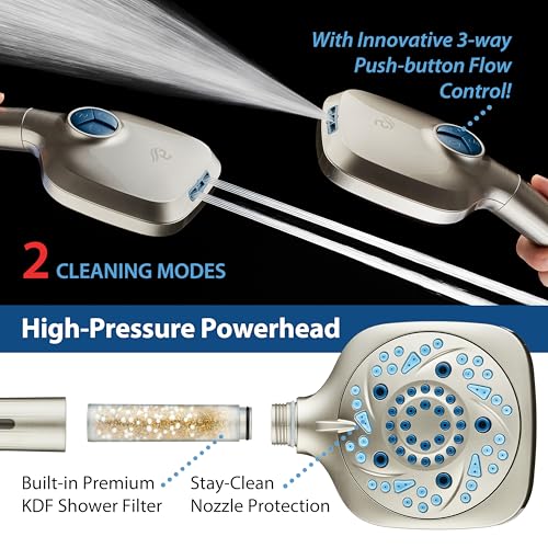 High Pressure 10 Spray Mode Filtered Showerhead