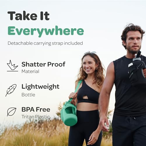 Motivational Water Bottle with Time Marker and Straw Lid 78 oz