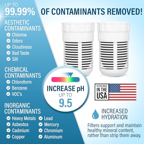 pH2O Alkaline Water Filter Pitcher Replacement (2 Count)