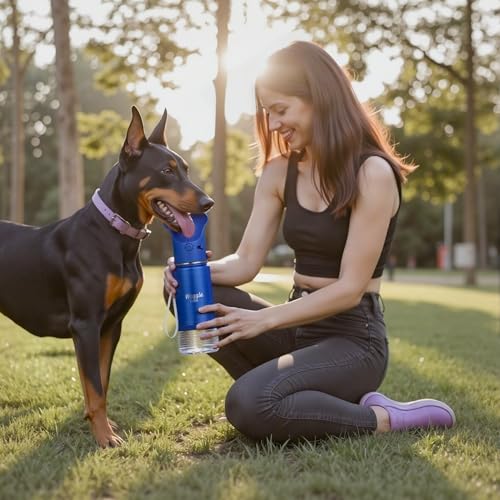 Stainless Steel Dog Travel Water Bottle (14 Fl Oz)